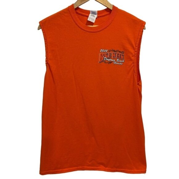 2018 Bike Week Daytona beach muscle graphic muscle t-shirt orange unisex medium - Picture 2 of 11